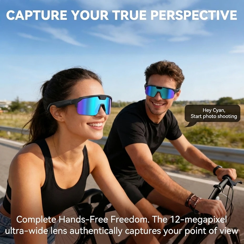 AIGLASSZ Vision V41 – AI Cycling Goggles, Anti-Shake Camera & Open-Ear Audio - Image 2