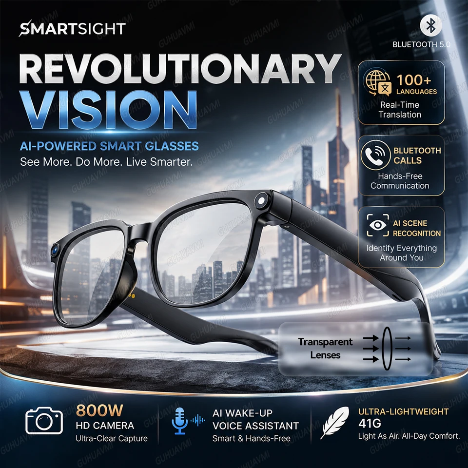 AIGLASSZ Vision V38 – Photochromic AI Smart Glasses, 1080P Camera, AI Chat & Music - Image 9