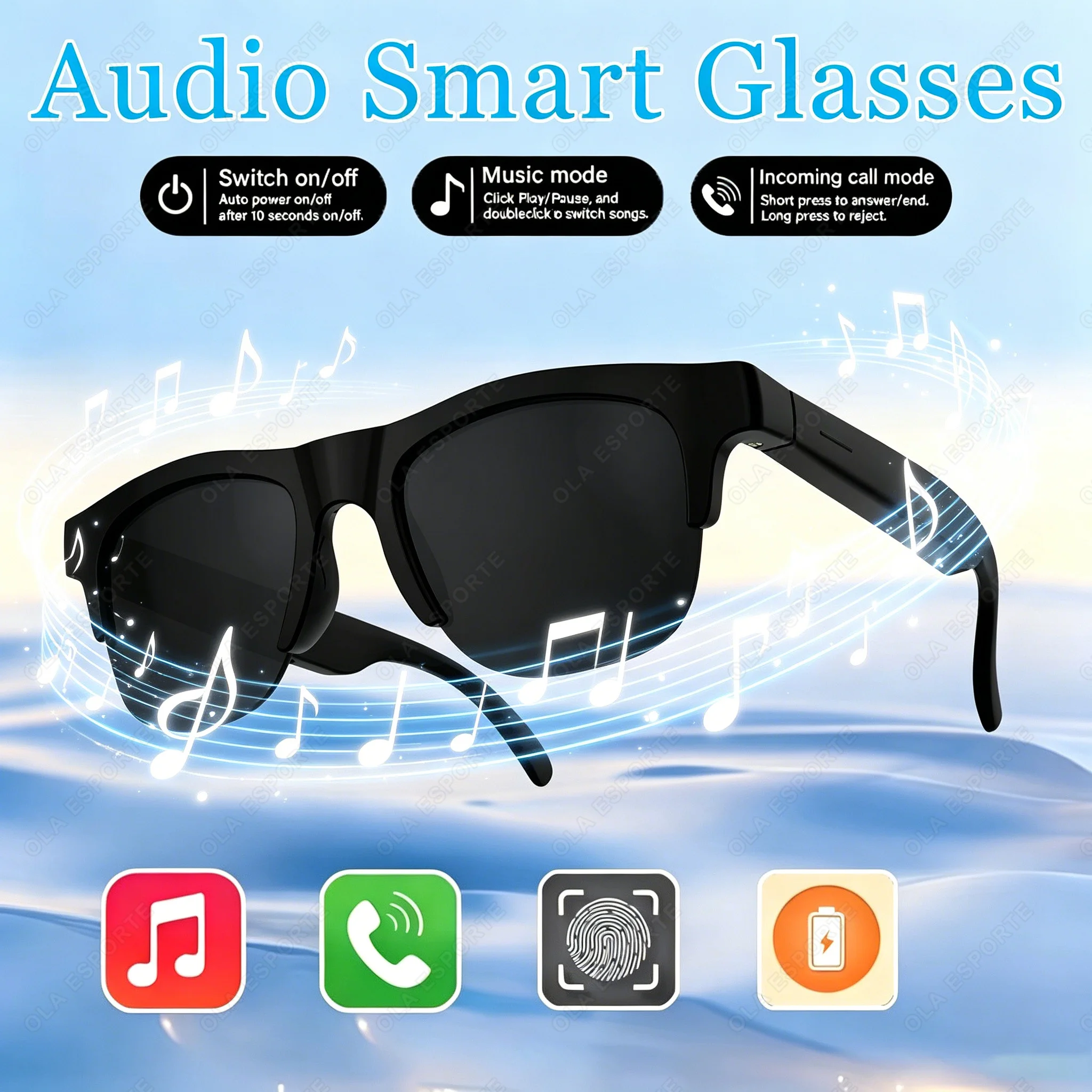 AIGLASSZ Vision V29 – Touch-Control Bluetooth Audio Sunglasses, Voice Assistant & Calls - Image 7