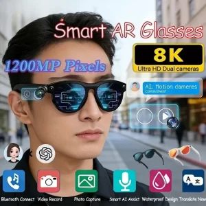 AIGLASSZ Vision V12 – 8K Colour-Changing AI Smart Glasses, 12MP Camera, Translation