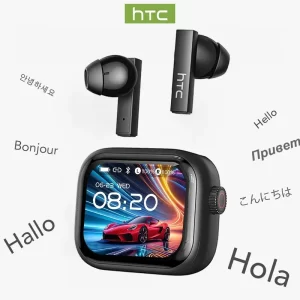 HTC NE40 Bluetooth 6.0 TWS Earbuds – AI Translator, Ultra HD Screen