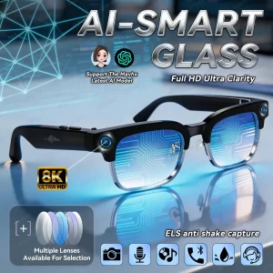 ELS 4K AI Smart Glasses – Camera, Voice Assistant & Translation (IP66)
