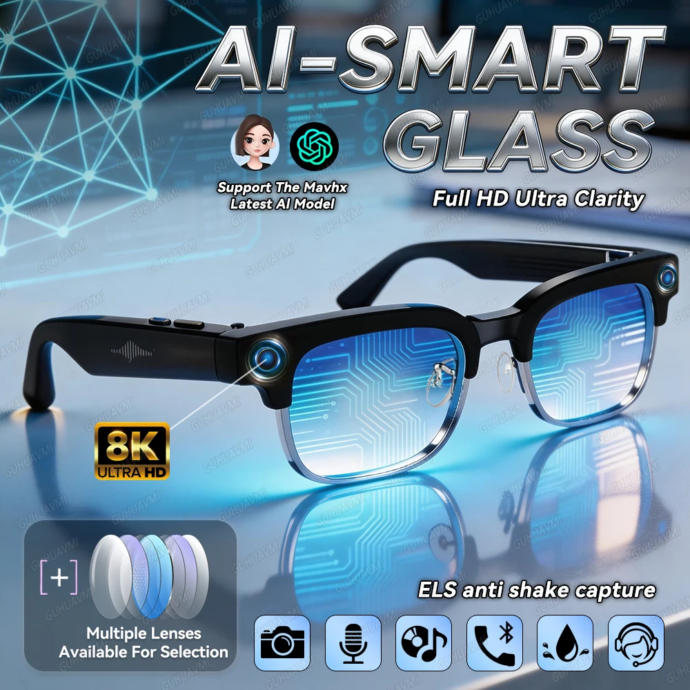 ELS 4K AI Smart Glasses – Camera, Voice Assistant & Translation (IP66)