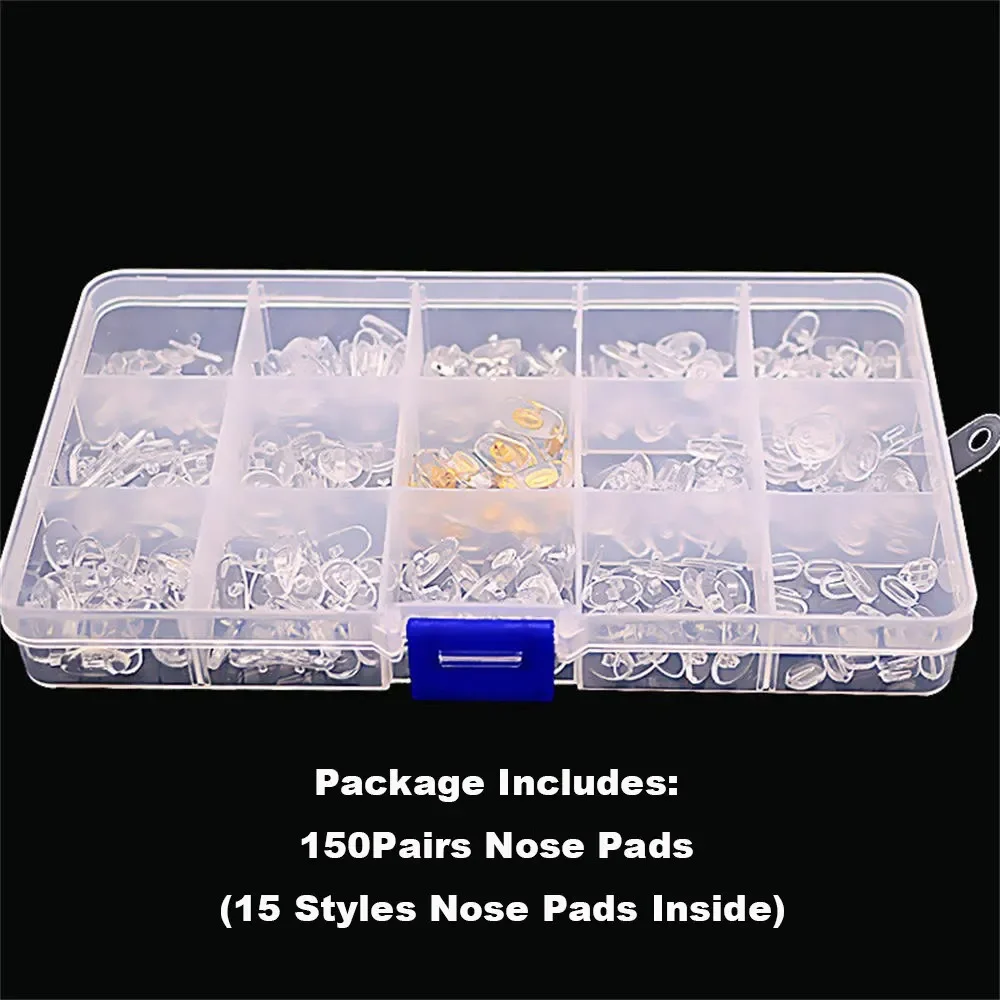 AIGLASSZ Grip G01 – Silicone Screw-On Nose Pads, 150 Pairs Repair Kit - Image 7
