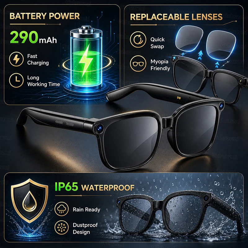AIGLASSZ Vision V38 – Photochromic AI Smart Glasses, 1080P Camera, AI Chat & Music - Image 6