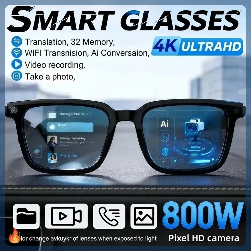 AIGLASSZ Vision V15 – Sunglasses, 8MP 4K Camera, Translation, Calls & Music