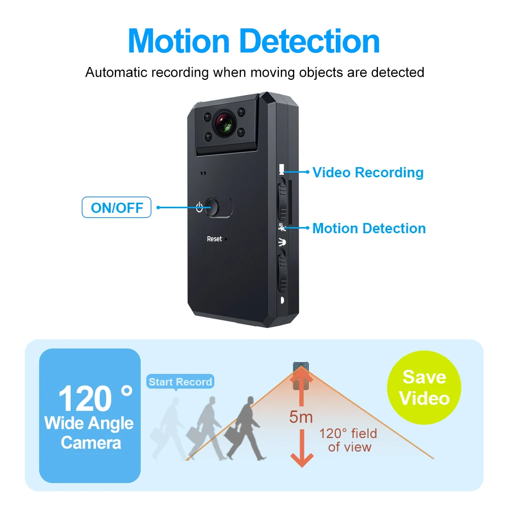 MD90-1 1080P Mini Body Camera – Night Vision Voice & Video Recorder - Image 3