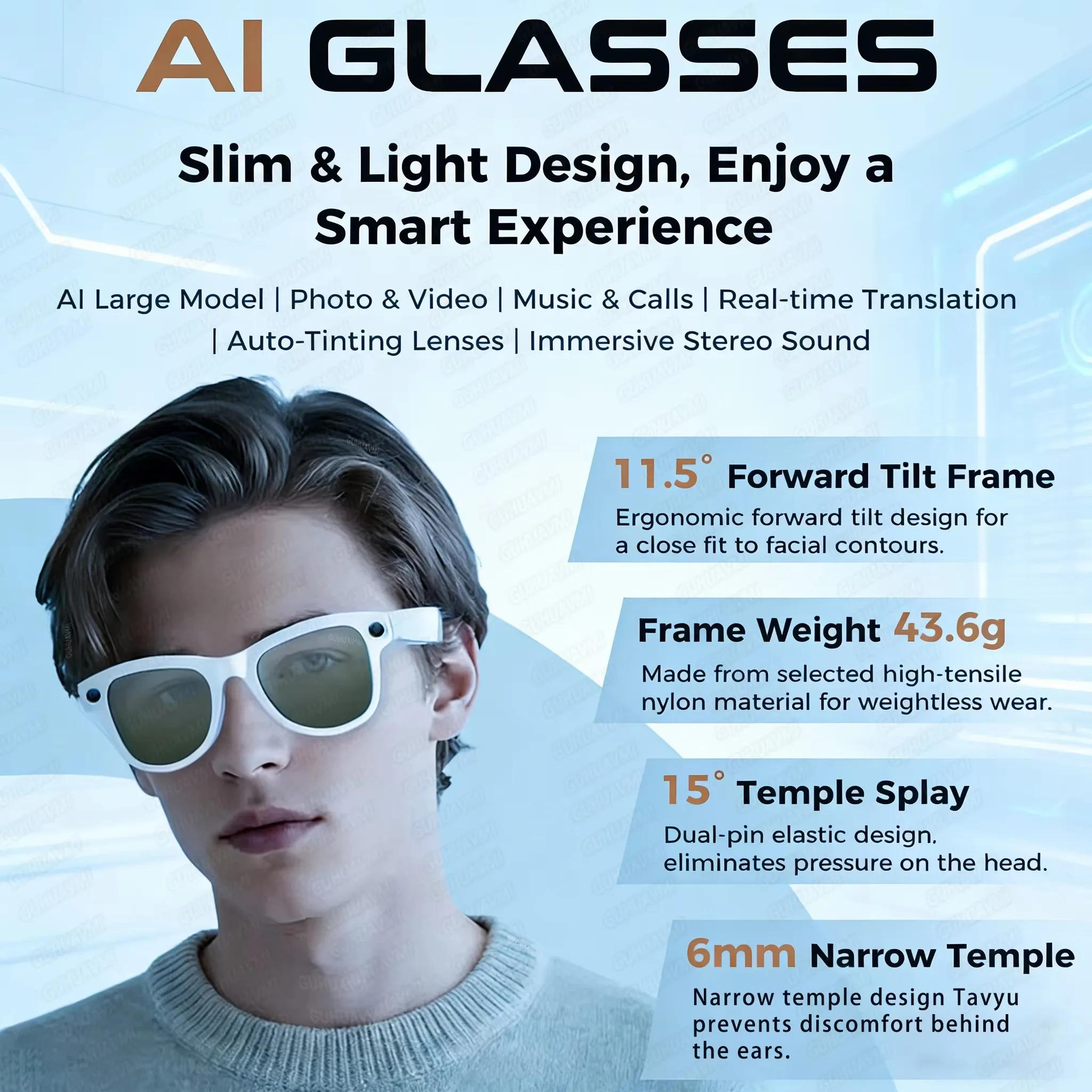 M02 Ultra AI Smart Sunglasses – 1080P Camera, ChatGPT & 3600mAh Case - Image 5