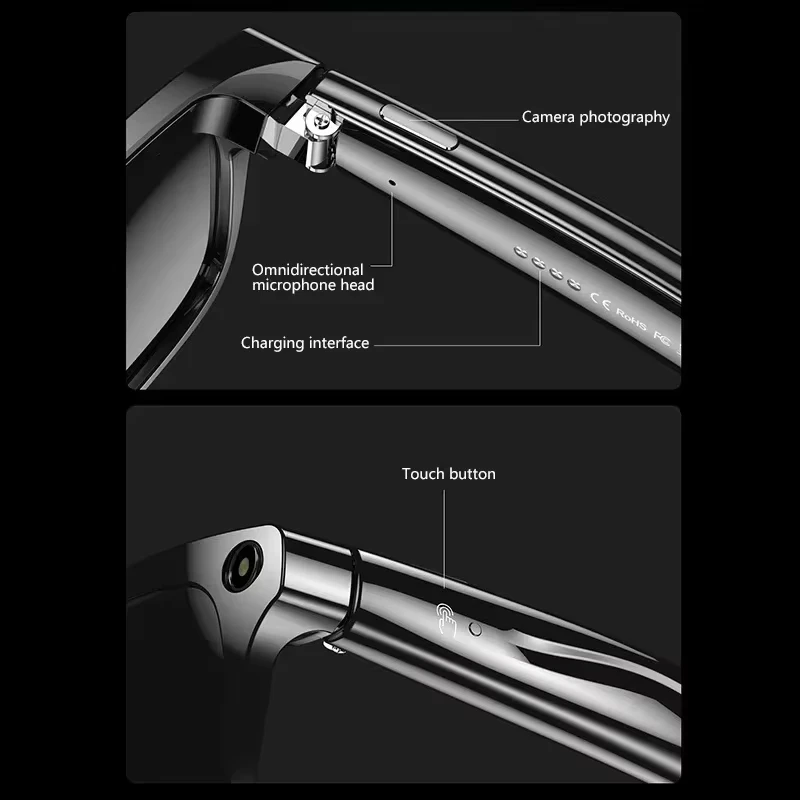 Lenovo 8MP AI Smart Sunglasses – ChatGPT, Touch Control & Calls - Image 4