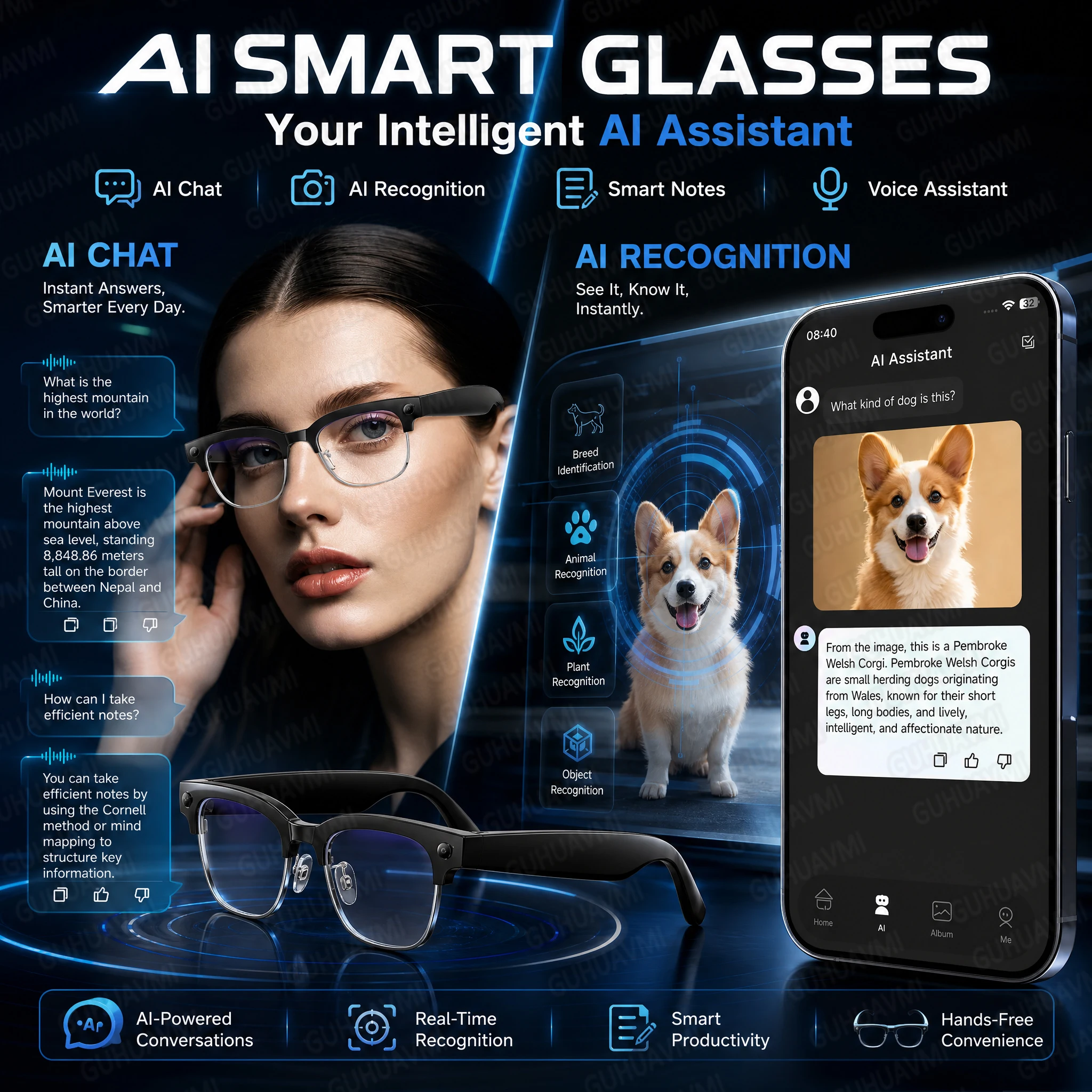 AIGLASSZ Vision V52 – Sunglasses, 8MP 4K Camera, Calls & Music (3 Lens Options) - Image 3