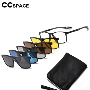 AIGLASSZ Optic O01 – 5-in-1 Magnetic Clip-On Glasses, TR90 Frame with Polarized