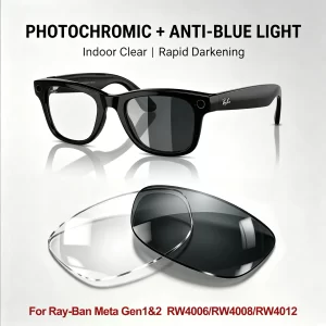 Photochromic Polarized Replacement Lenses for Ray-Ban Meta Wayfarer