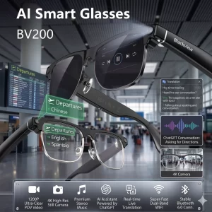 Blackview BV200 GPT Smart Glasses – 4K Camera & Stereo Speakers