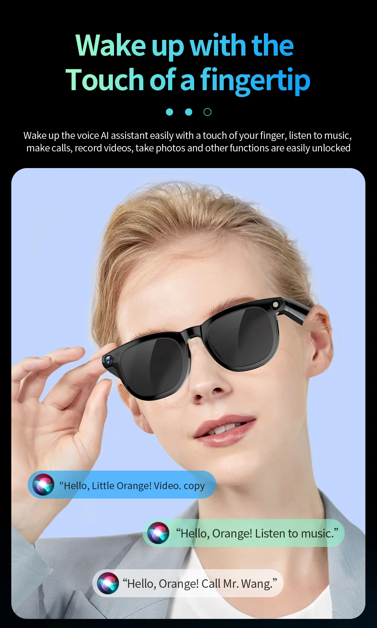 AIGLASSZ Vision V78 – 2-in-1 4K AI Smart Glasses, 8MP Camera, Calls & Translation - Image 4