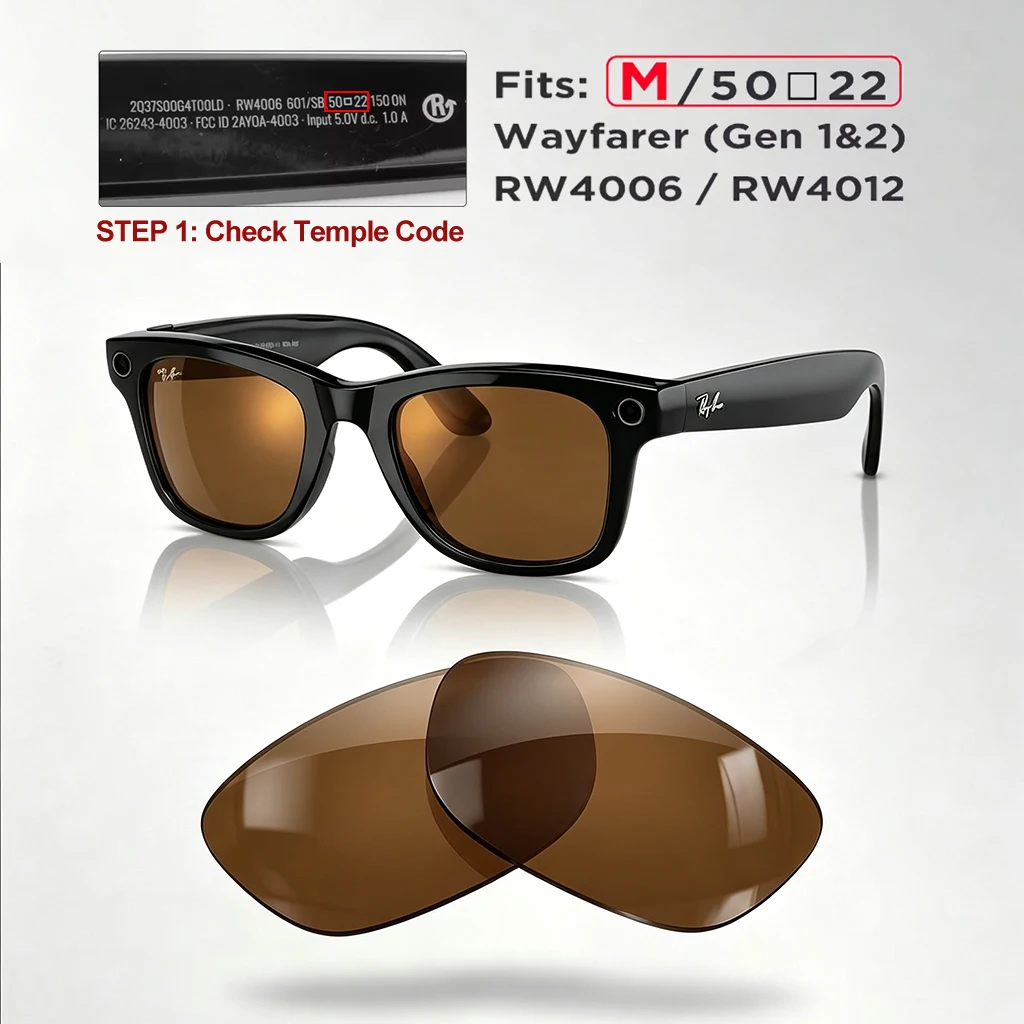 Photochromic Polarized Replacement Lenses for Ray-Ban Meta Wayfarer - Image 21