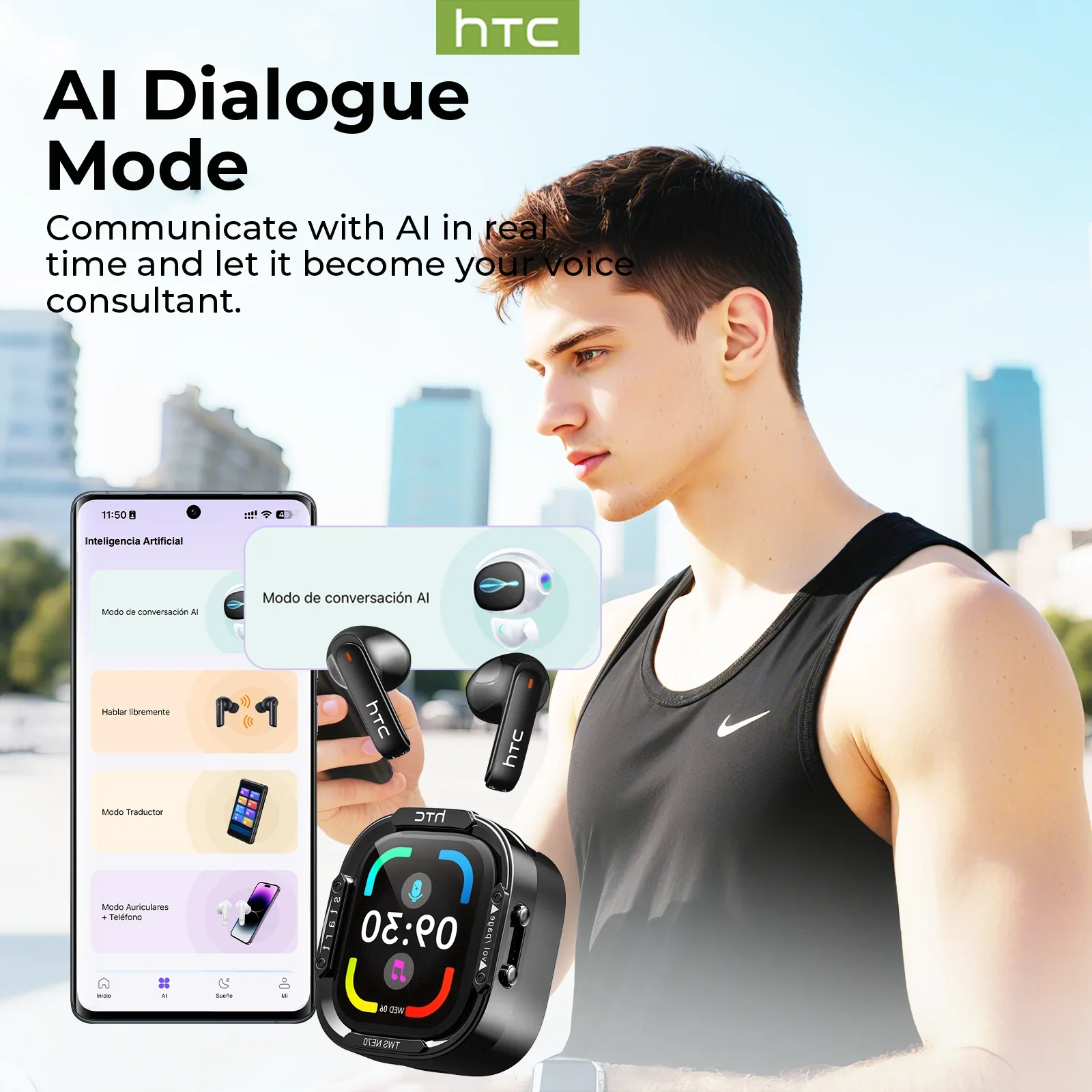 HTC NE70 Bluetooth 6.0 Earbuds – Touchscreen Case & AI Translator - Image 6