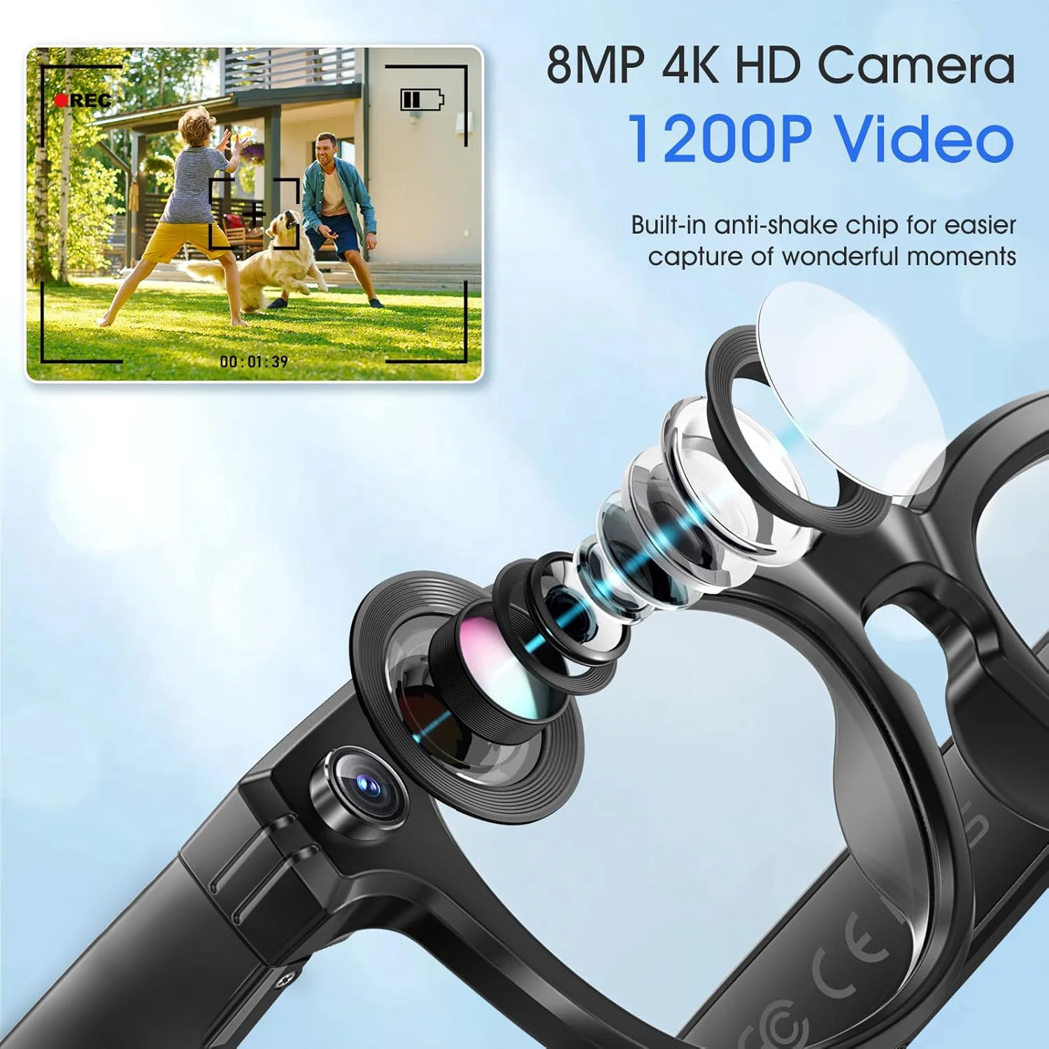 AIGLASSZ Vision V35 – 8MP AI Camera Sunglasses, Color-Changing Lenses & Translation - Image 2