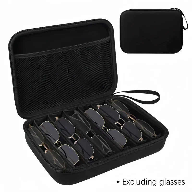 AIGLASSZ Case C14 – Multi-Slot Eyeglass Storage Organizer, 6/7/8 Grid Travel Case - Image 5