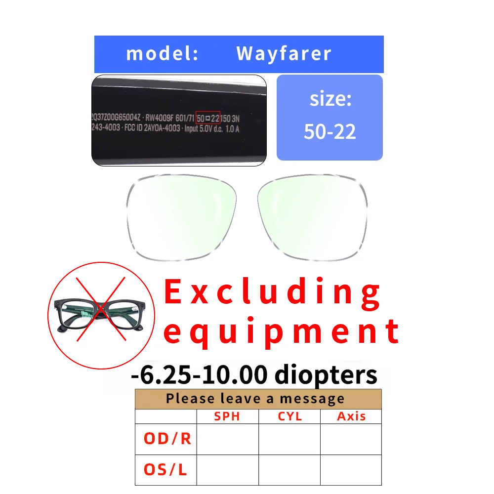 Custom Prescription Blue-Light Lenses for Ray-Ban Meta Wayfarer & Skyler - Image 13