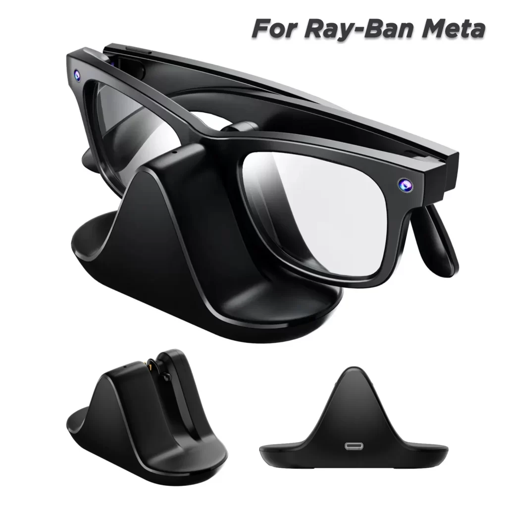 Charging Dock for Ray-Ban Meta Smart Glasses – LED Indicator & USB Cable