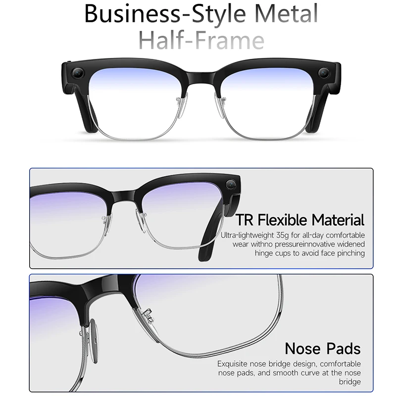 W630 Smart Glasses – 8MP OIS Camera, Voice Wake-Up & Calls - Image 6