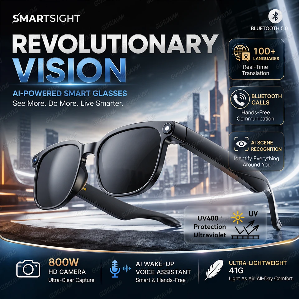 AIGLASSZ Vision V38 – Photochromic AI Smart Glasses, 1080P Camera, AI Chat & Music - Image 7