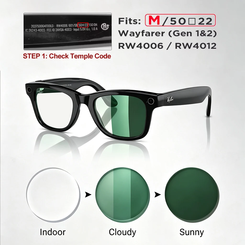 Photochromic Polarized Replacement Lenses for Ray-Ban Meta Wayfarer - Image 16