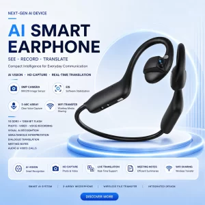 AIGLASSZ Lingo Buds LB06 – Camera Earphones, 8MP Photo/Video, Wi-Fi Transfer