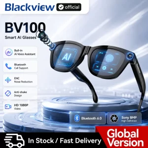 Blackview BV100 Smart Glasses – HD Camera, Bluetooth 5.4 & Stereo Bass