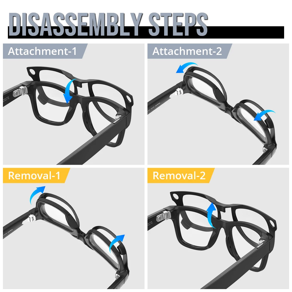 Hibloks Color-Changing Polarized Clips for Ray-Ban Meta Wayfarer (M) - Image 6
