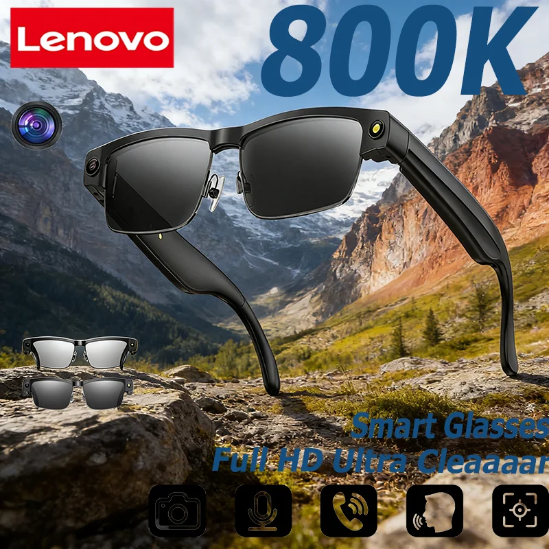 Lenovo Semi-Rimless AI Smart Glasses – Photochromic, ChatGPT & Camera