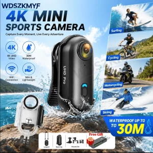 AIGLASSZ Trek TK10 – Mini 4K/1080P Magnetic POV Vlog Camera, Wi-Fi Waterproof Body