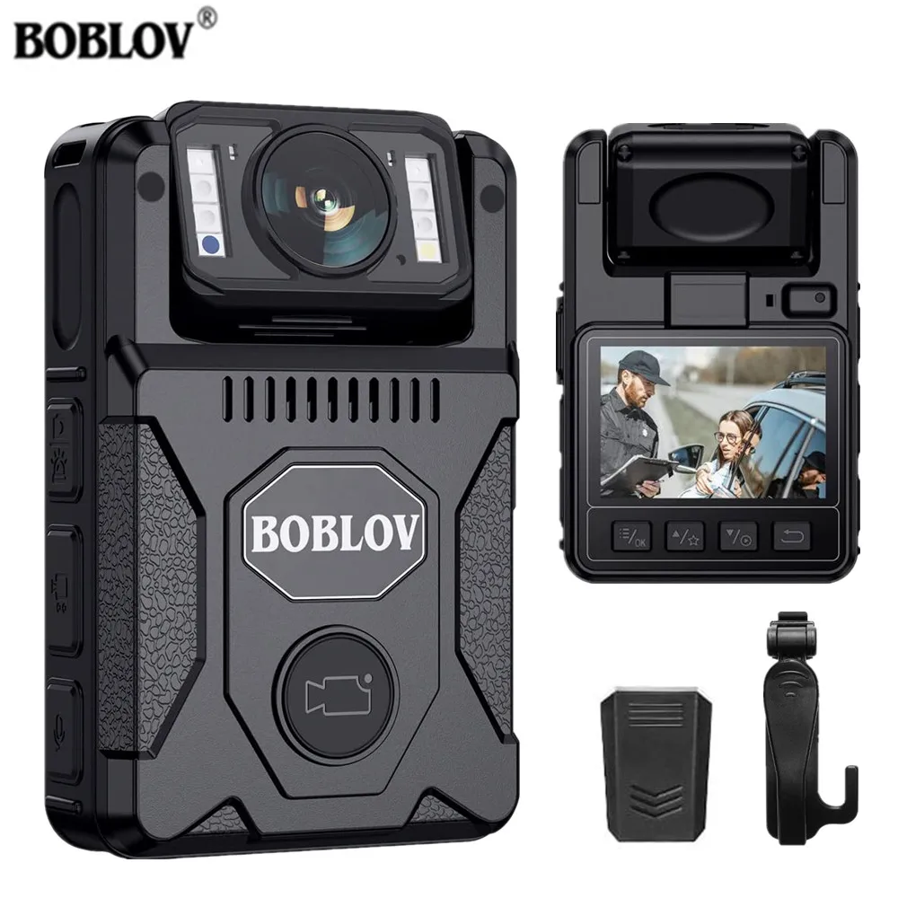 Boblov M7 1080P GPS Body Camera – 4000mAh, 128GB, 180° Rotating