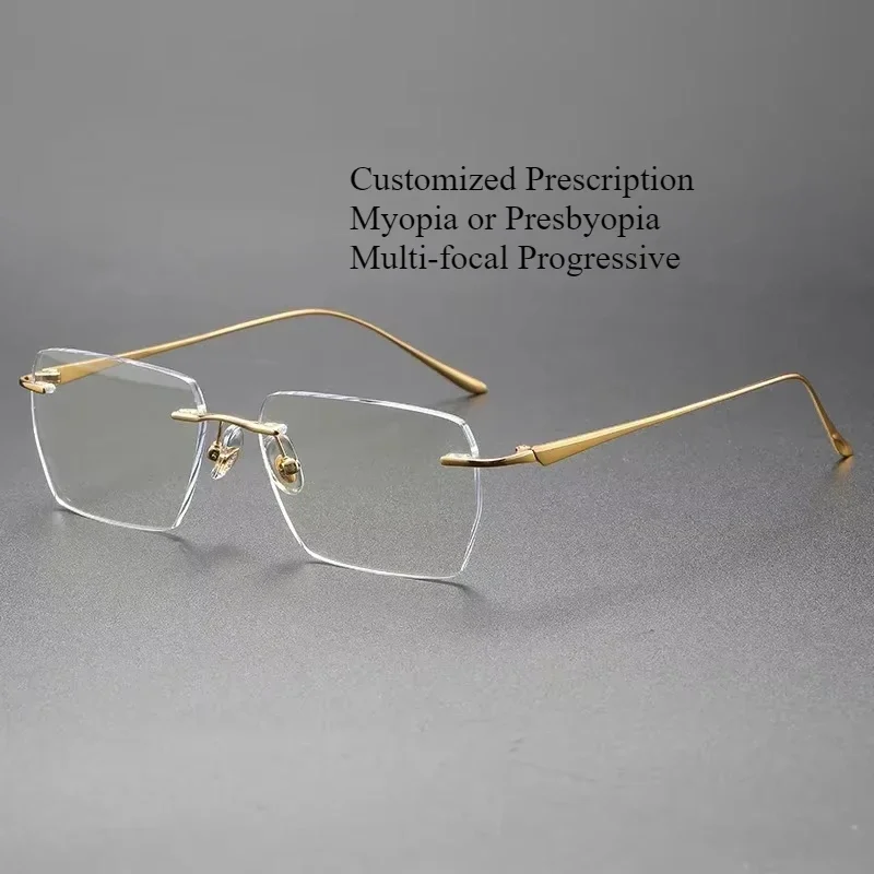 KJDCHD Rimless Titanium Prescription Glasses – Photochromic Lenses - Image 2