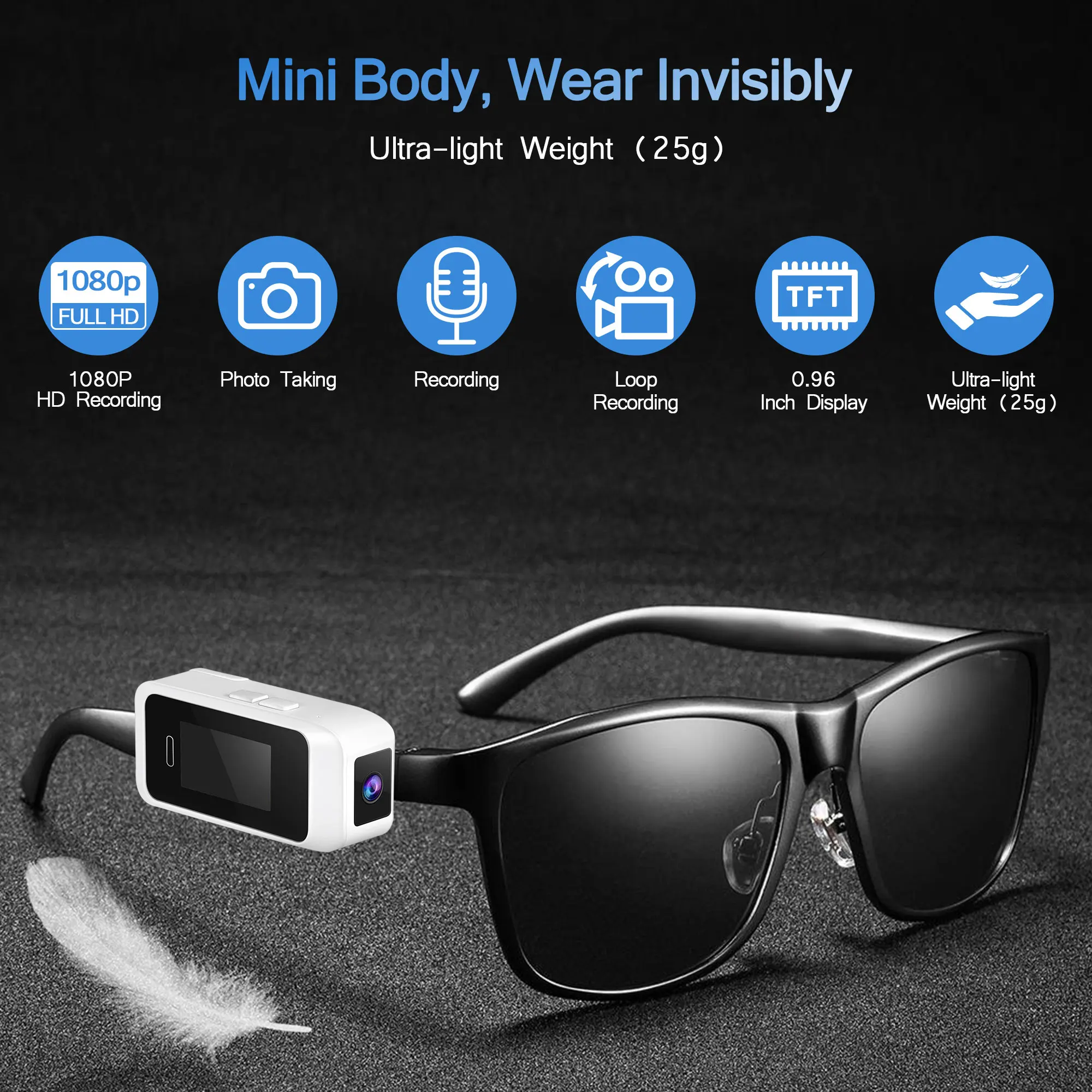AIGLASSZ Vision V05 – 1080P Wearable Mini Pocket Camera, Glasses-Mount Body Cam - Image 3