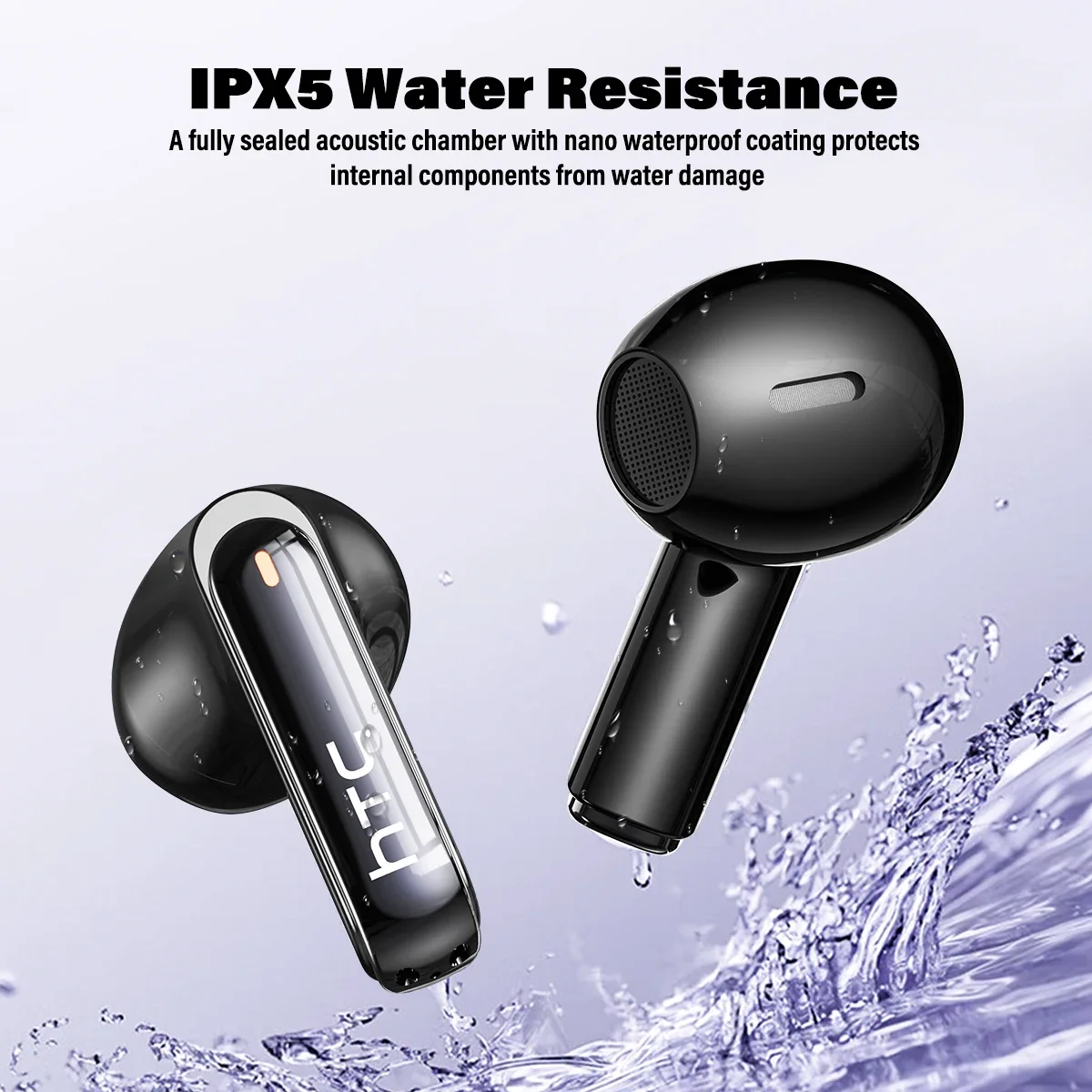 HTC NE70 Bluetooth 6.0 Earbuds – Touchscreen Case & AI Translator - Image 5