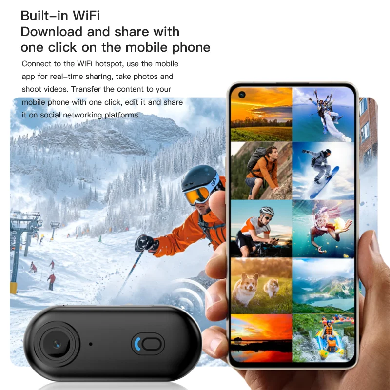 H88 Pro 1080P Mini Body Camera – 2" Screen Helmet & Handlebar Cam - Image 3