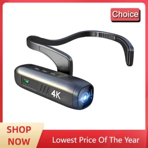 AIGLASSZ Trek Helm TH04 – 4K Head-Mounted Wearable Camera, 120° Wide Angle, App