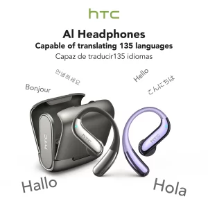 HTC NE23 OWS Open-Ear Translation Earbuds – Bluetooth 6.0, IP55