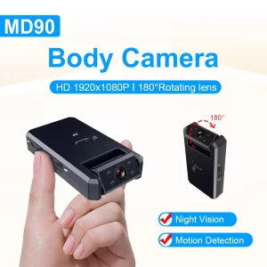 MD90-1 1080P Mini Body Camera – Night Vision Voice & Video Recorder