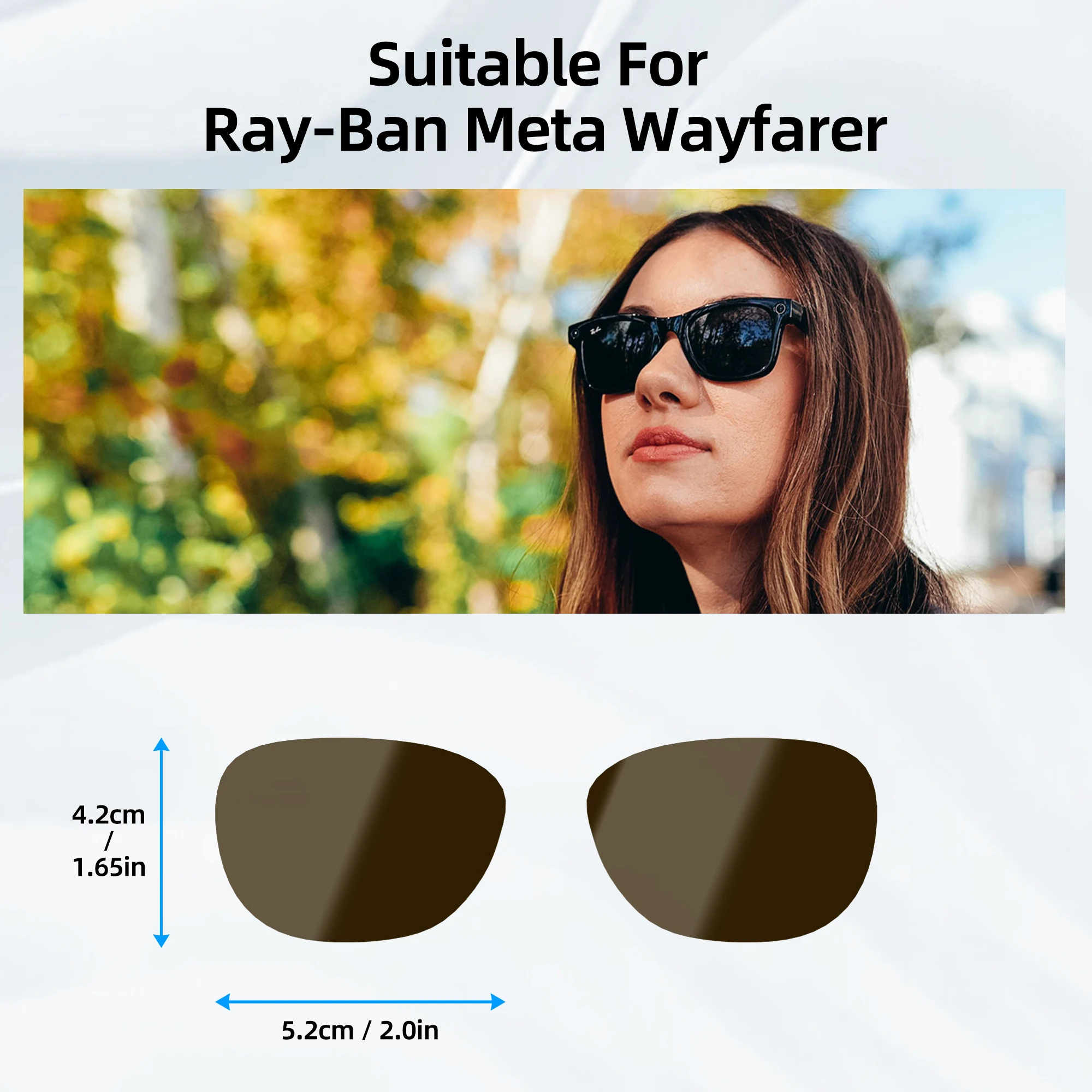Hibloks Replacement Lenses for Ray-Ban Meta Wayfarer Large (RW4008) - Image 3