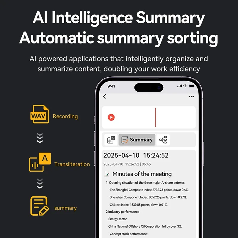 AIGLASSZ Note N08 – AI Note-Taking Voice Recorder, ChatGPT Transcription & Summaries - Image 4