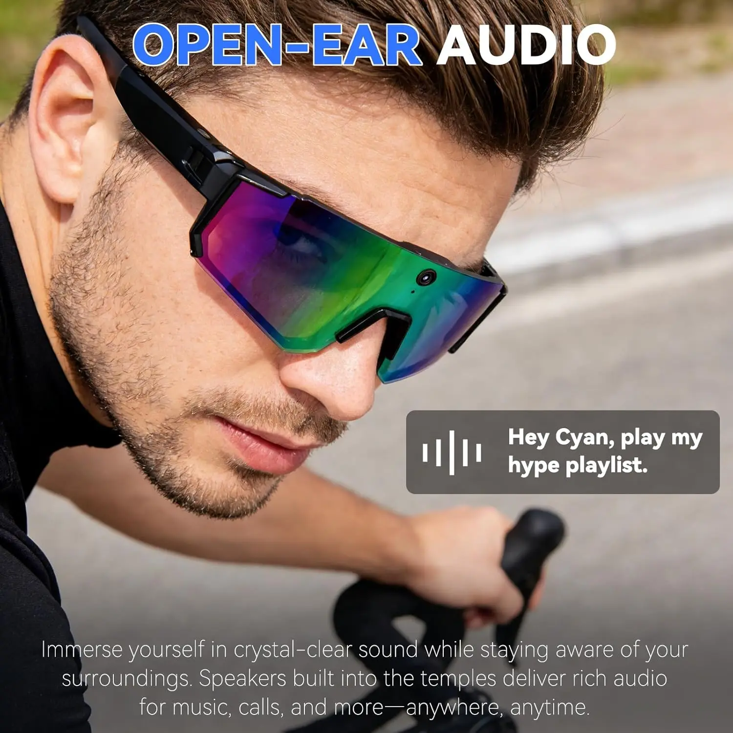 AIGLASSZ Vision V25 – 8MP AI Camera Cycling Goggles, HD Anti-Shake Windproof Glasses - Image 4