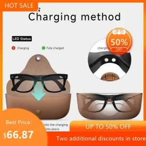 MT5 Ultra AI Smart Glasses with Charging Case – 8MP Camera & Translation