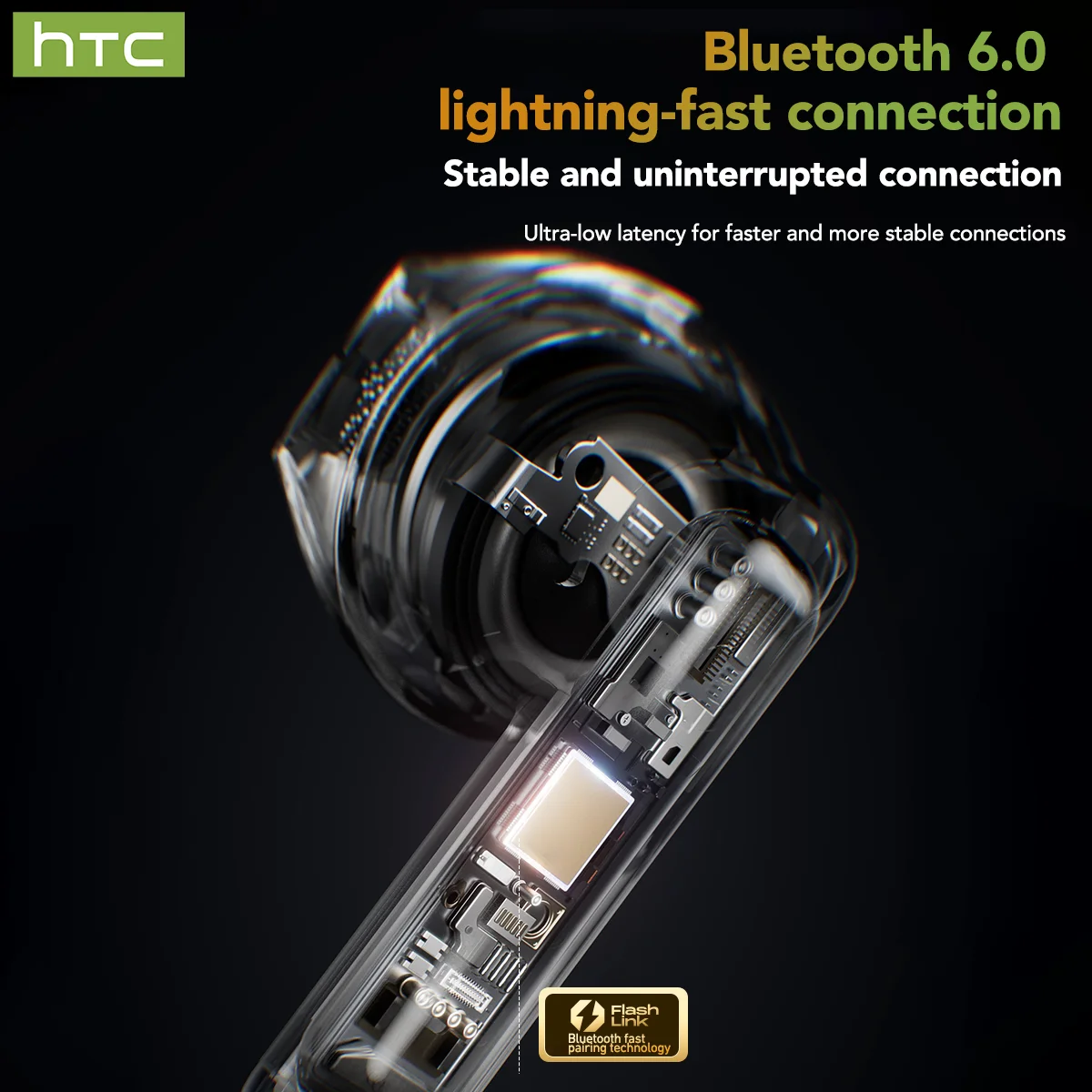 HTC NE48 TWS Earbuds – AI Translation, 2K Touchscreen, Bluetooth 6.0 - Image 5