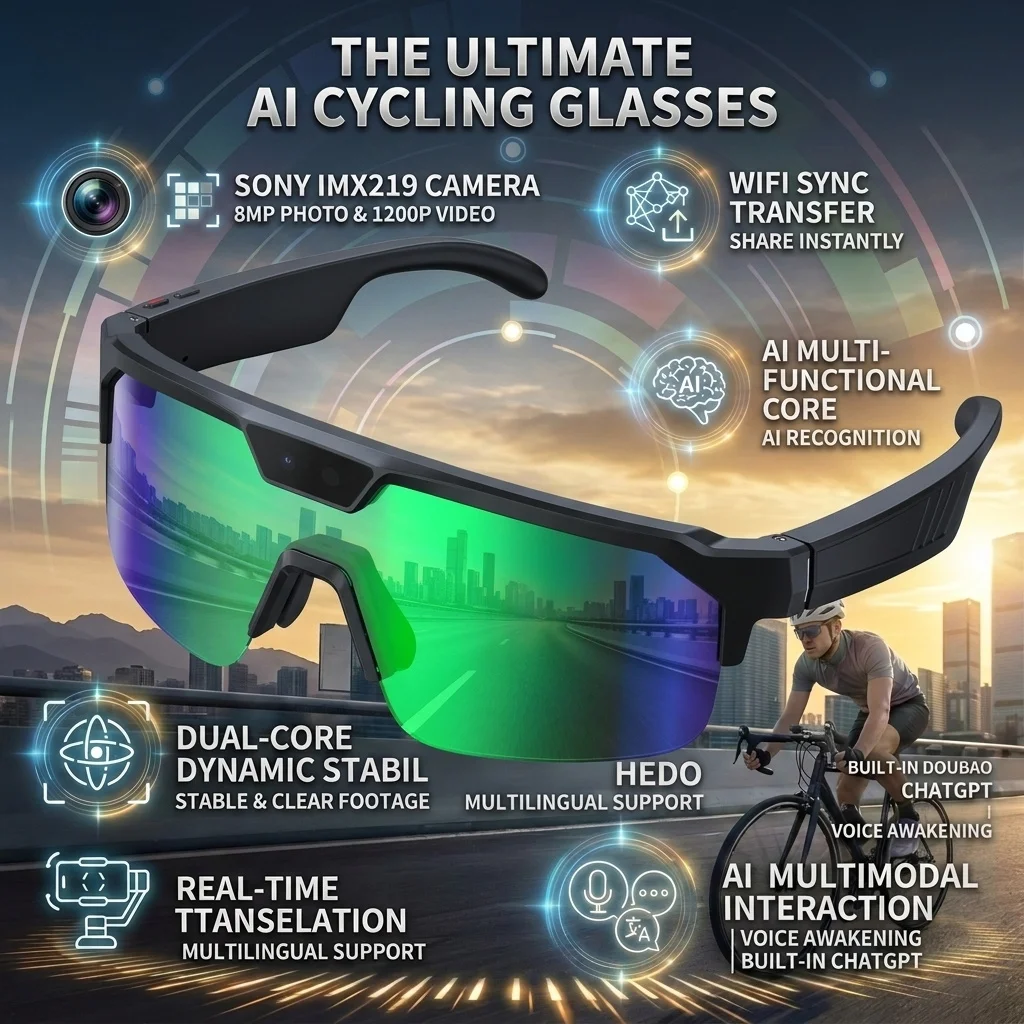 AIGLASSZ Vision V53 – AI Camera Glasses, POV Video, 30MP Photo & Object Recognition - Image 9