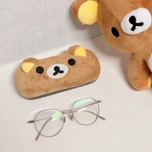 AIGLASSZ Case C13 – Cute Bear Plush Glasses Case, Kawaii Sunglasses Box