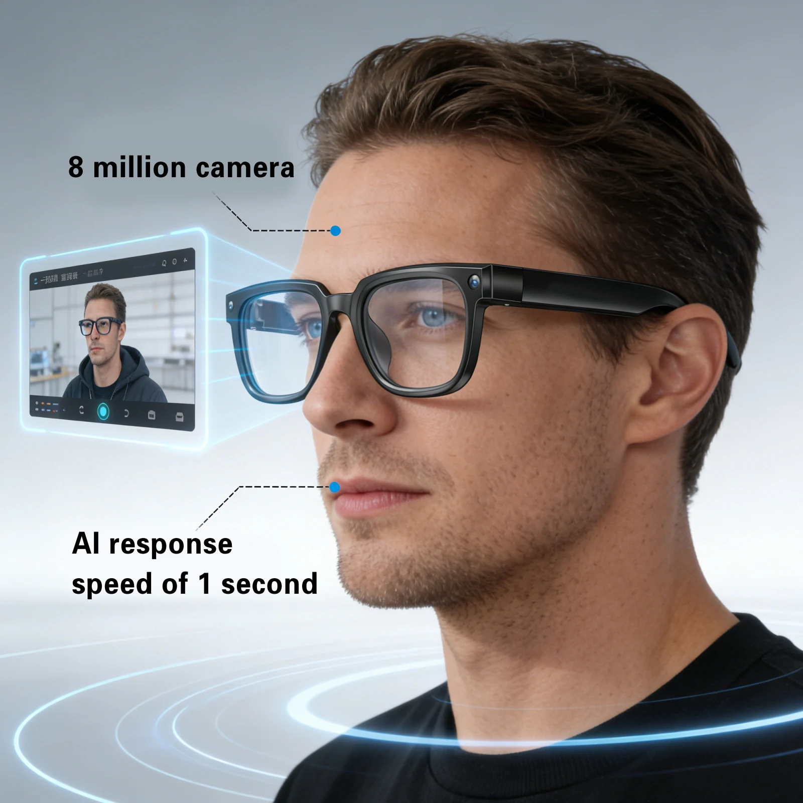 Q11 Photochromic Smart Glasses – 8MP Camera & Real-Time Translation - Image 3