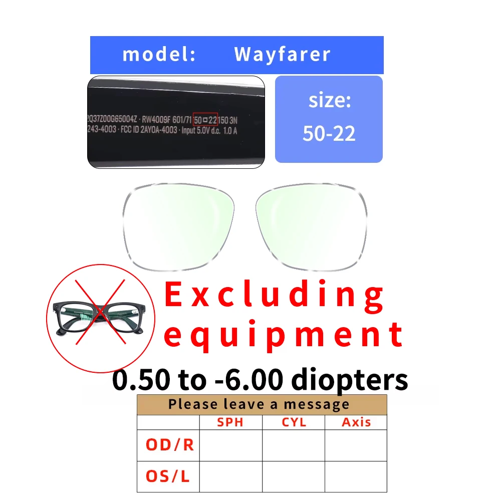 Custom Prescription Blue-Light Lenses for Ray-Ban Meta Wayfarer & Skyler - Image 12