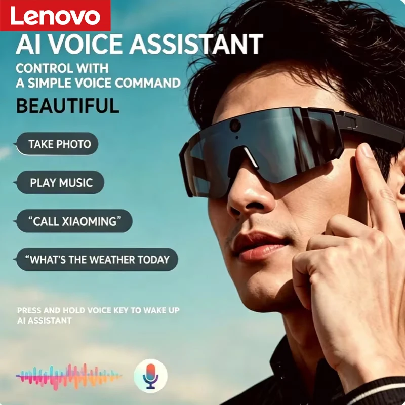 Lenovo M95 AI Glasses – 8MP Camera, Bluetooth Audio & UV Protection